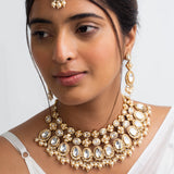 Shubhra Alankara Polki Choker Necklace with Maang Tika & Earrings