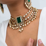 Hara Gagan Polki Choker Necklace with Earrings