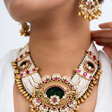 Sundari Kusum Polki Choker Necklace with Earrings