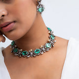 Regal Harmony Polki Choker Necklace with Earrings