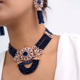 Nilkantha Mala Polki Choker Necklace with Earrings