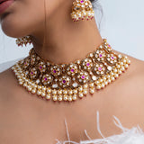 Kanchan Amrit Polki Necklace with Maang Tika and Earrings