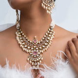 Surangana Polki Necklace with Earrings