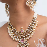 Surangana Polki Necklace with Earrings