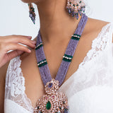 Laavnya Mala Polki Necklace with Earrings