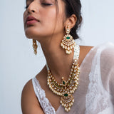 Moti Shringaar Polki Necklace with Earrings