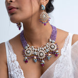 Rajni Pushp Polki Necklace with Earrings