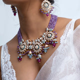 Rajni Pushp Polki Necklace with Earrings