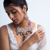 Rajni Pushp Polki Necklace with Earrings