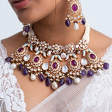 Indraneel Haar Polki Choker Necklace with Earrings