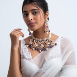 Indraneel Haar Polki Choker Necklace with Earrings