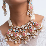 Satvika Mala Polki Choker Necklace with Earrings