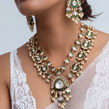 Chandani Haar Polki Necklace with Earrings