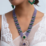 Chitrahaar Polki Long Necklace with Earrings