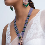 Chitrahaar Polki Long Nacklace with Earrings