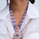 Sitara Mala Polki Long Necklace with Earrings