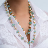 Mint Cascade Long String Necklace