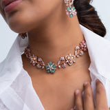 Spring Serenade Polki Choker with Earrings