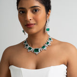 Green Rock Necklace with Earrings