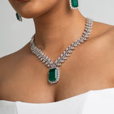 Emerald Necklace with Earrings