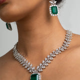 Emerald Necklace with Earrings