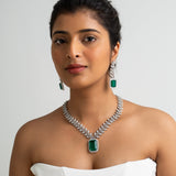 Emerald Necklace with Earrings