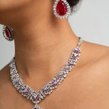 Red Necklace with Earrings