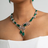 Leafy Green Necklace with Earrings