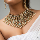 Padmavati Polki Necklace with Maang Tika and Earrings