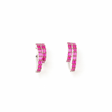 Diamante Sapphire Pink Bedazzled Statement Earrings