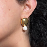 Yolanda Everday Gold Pearl Drop Earrings