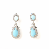 Diamante Light Blue Long Earrings