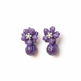 Purple Floral Bauble Earrings