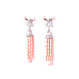Majestic Peachy Long Dangler Earrings