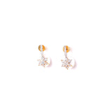 Diamante Floral Drop Earrings
