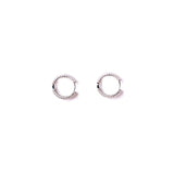 Diamante Crystal White Invisible Setting Ribbed Hoops