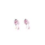 Diamante Amethyst Pearl Baubles Earrings