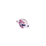 Diamante Pink & Blue Serpentine Invisible Setting Ring