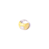 Diamante Majestic Square Yellow Invisible Setting Ring