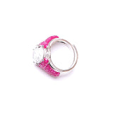 Diamante Majestic Invisible Setting Sapphire Pink Ring