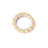 Diamante Yellow Sapphire Round Cut Cocktail Ring