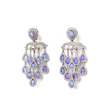 Diamante Amethyst Droplet Long Dangler Earrings
