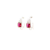 Diamante Ruby Red Hoop Earrings