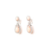 Diamante Light Pink Drop Long Earrings