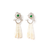 Majestic Diamante Emerald Green Floret Dangler Earrings