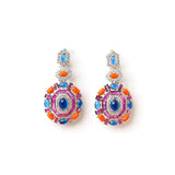 Diamante Multi Colour Long Earrings