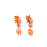 Diamante Pop Orange Bead Drop Earrings