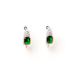 Diamante Emerald Green Hoop Earrings