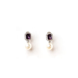 Diamante Purple Pearl Baubles Earrings
