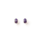 Diamante Sapphire Purple Invisible Setting Ribbed Hoops